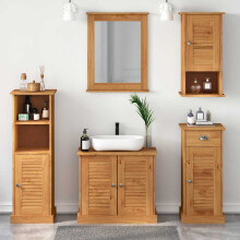 Berkfield Bathroom Furniture Set VIGO 5 pcs Honey Brown Solid Pine Wood
