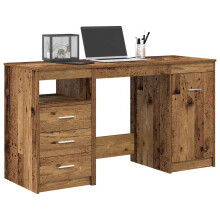 Berkfield Desk with Cabinet Old Wood Engineered Wood