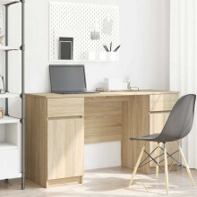 Berkfield Desk with Drawer Sonoma oak 140 x 49 x 76 cm Engineered wood
