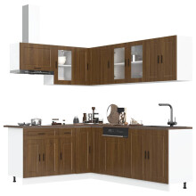 Berkfield 11 Piece Kitchen Cabinet Set Porto Brown Oak Engineered Wood