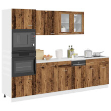 Berkfield 7 Piece Kitchen Cabinet Set Lyon Old Wood Engineered Wood