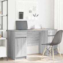 Berkfield Desk with Drawer Grey sonoma 140 x 49 x 76 cm Engineered wood