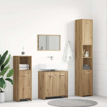 Berkfield 4 Piece Bathroom Furniture Set Artisan Oak Engineered Wood