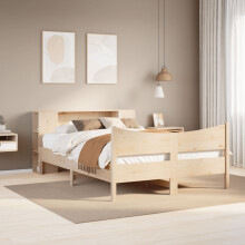 Berkfield Bed Frame without Mattress 135x190 cm Double Solid Wood Pine