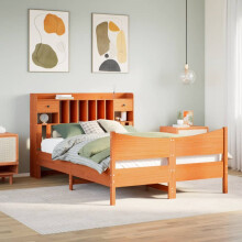 Berkfield Bed Frame without Mattress Wax Brown 160x200 cm Solid Wood Pine