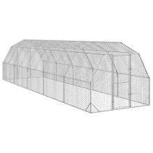 Berkfield Chicken Run 2.5x10x2.25 m Galvanised Steel