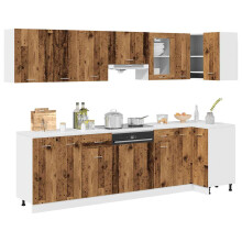 Berkfield 11 Piece Kitchen Cabinet Set Lyon Old Wood Engineered Wood