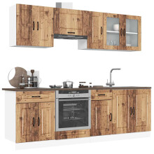 Berkfield 8 Piece Kitchen Cabinet Set Kalmar Old Wood Engineered Wood