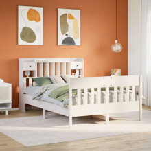 Berkfield Bed Frame without Mattress White 160x200 cm Solid Wood Pine