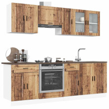 Berkfield 8 Piece Kitchen Cabinet Set Kalmar Old Wood Engineered Wood