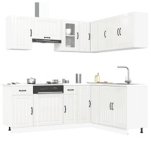 Berkfield 11 Piece Kitchen Cabinet Set Kalmar Gloss White Engineered Wood