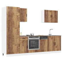 Berkfield 7 Piece Kitchen Cabinet Set Lucca Old Wood Engineered Wood