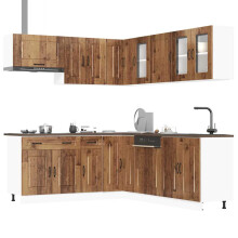 Berkfield 11 Piece Kitchen Cabinet Set Kalmar Old Wood Engineered Wood