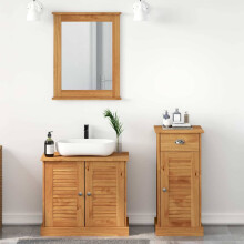 Berkfield Bathroom Furniture Set VIGO 3 pcs Honey Brown Solid Pine Wood