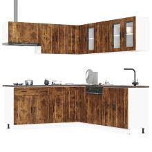 Berkfield 11 Piece Kitchen Cabinet Set Porto Smoked Oak Engineered Wood