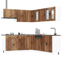Berkfield 11 Piece Kitchen Cabinet Set Porto Old Wood Engineered Wood