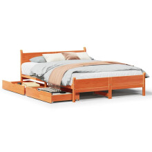 Berkfield Bed Frame without Mattress Wax Brown 160x200 cm Solid Wood Pine