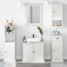 Berkfield Bathroom Furniture Set VIGO 5 pcs Antique White Solid Pine Wood