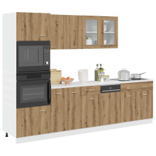 Berkfield 7 Piece Kitchen Cabinet Set Lyon Artisan Oak Engineered Wood