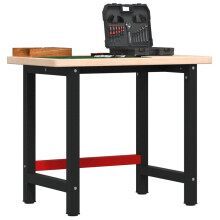Berkfield Workbench 100x60x83 cm Solid Wood Oak Rectangular