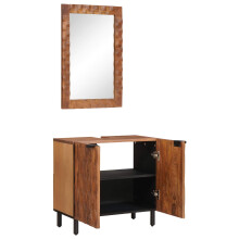 Berkfield Bathroom Sets 2 pcs Acacia Brown Winish Solid Mango Wood