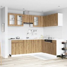 Berkfield 11 Piece Kitchen Cabinet Set Lyon Artisan Oak Engineered Wood