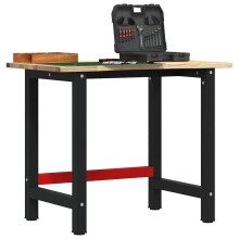 Berkfield Workbench 100x60x81.5 cm Solid Wood Oak