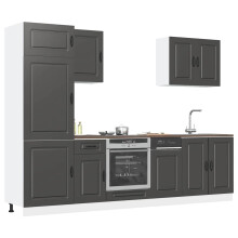 Berkfield 7 Piece Kitchen Cabinet Set Kalmar Black Engineered Wood