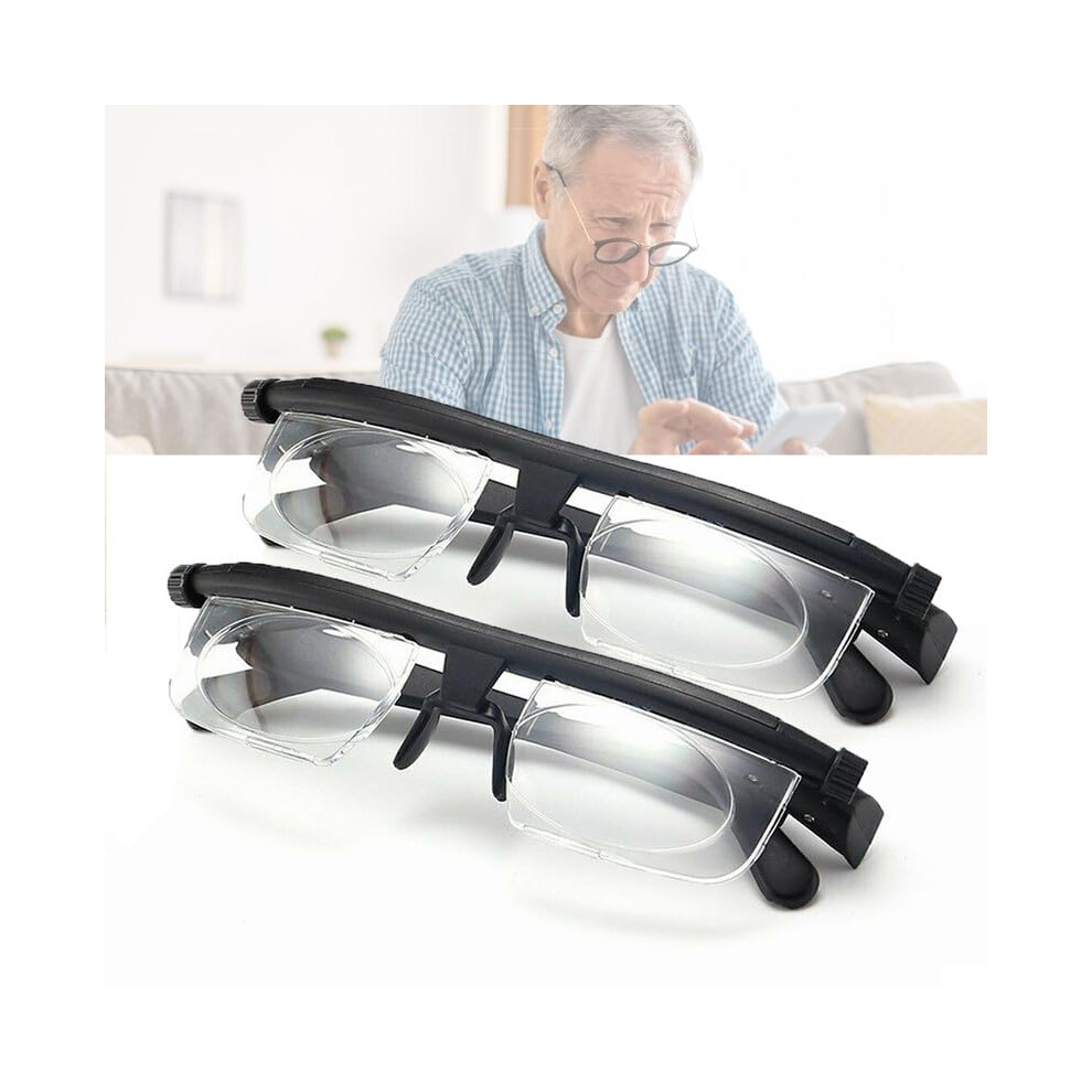 Adjustable Reading Glasses 2PCS Zoom Focus Eyeglasses with Adjustable Focal Power for Seniors