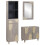 Berkfield Bathroom Cabinet Set with Drawer 3 pcs Grey Solid Mango Wood 1