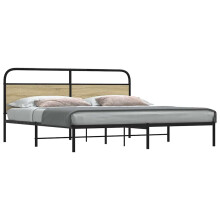 Berkfield Metal Bed Frame without Mattress Sonoma Oak 180x200 cm Super King