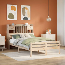 Berkfield Bookcase Bed without Mattress 135x190 cm Double Solid Wood Pine