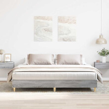 Berkfield Bed Frame No Mattress Grey Sonoma 200x200 cm Engineered Wood