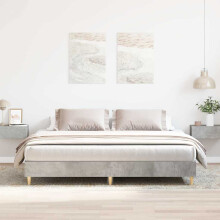 Berkfield Bed Frame No Mattress Concrete Grey 200x200 cm Engineered Wood