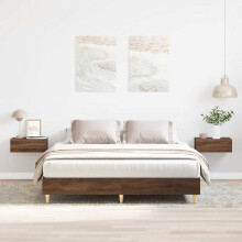 Berkfield Bed Frame No Mattress Brown Oak 150x200 cm King Size Engineered Wood