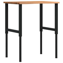 Berkfield Workbench Light Brown 80x60x(71.5-98) cm Solid Wood Oak