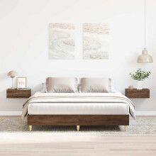 Berkfield Bed Frame No Mattress Brown Oak 140x200 cm Engineered Wood