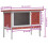 Berkfield Outdoor Rabbit Hutch 1 Layer Red Wood 8