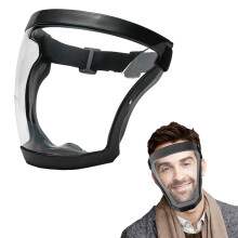 Anti Fog Face Shield for Adults, Clear Full Face Protective Coverage with Adjustable Fit, Black