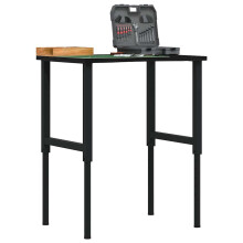 Berkfield Workbench Dark Brown 80x60x(71.5-98) cm Solid Wood Oak
