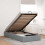 Berkfield Ottoman Bed Frame without Mattress Light Grey Single Fabric 1