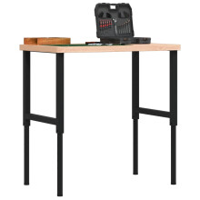 Berkfield Workbench 100x60x(73-99.5) cm Solid Wood Beech Rectangular