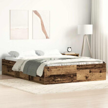Berkfield Bed Frame without Mattress Old Wood 120x190cm Small Double Engineered Wood