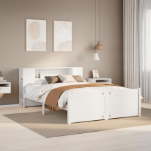Berkfield Bookcase Bed without Mattress White 135x190cm Double Solid Wood Pine