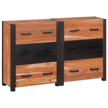 Berkfield Sideboard 3 pcs Brown 110 x 30 x 75 cm Solid Acacia Wood
