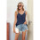 Casual Spaghetti Strap Cami Navy  XL 5
