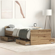 Berkfield Bed Frame without Mattress Artisan Oak 100x200cm Engineered Wood