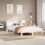 Berkfield Bookcase Bed without Mattress White 160x200cm Solid Wood Pine 1