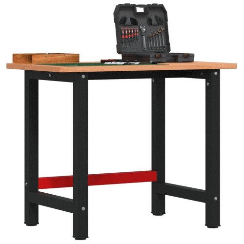 Berkfield Workbench 100x60x81.5 cm Solid Wood Beech Rectangular