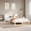 Berkfield Bookcase Bed without Mattress White 150x200 cm King Size Solid Wood Pine 1